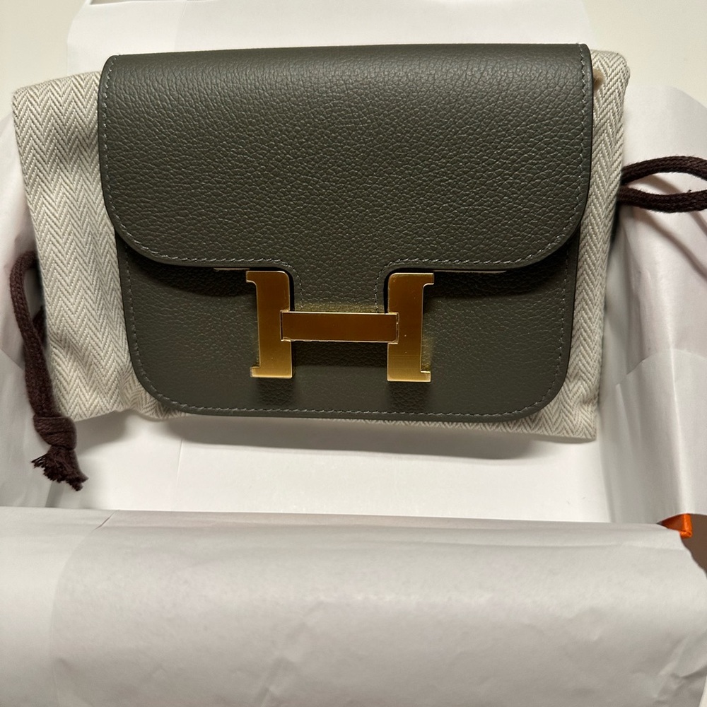 New Hermes Constance Slim Wallet Gris